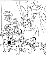 A coloring page of 101 dalmatians